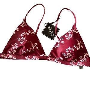 NWT Cranberry and White women's Bikini Top (Size 8)**